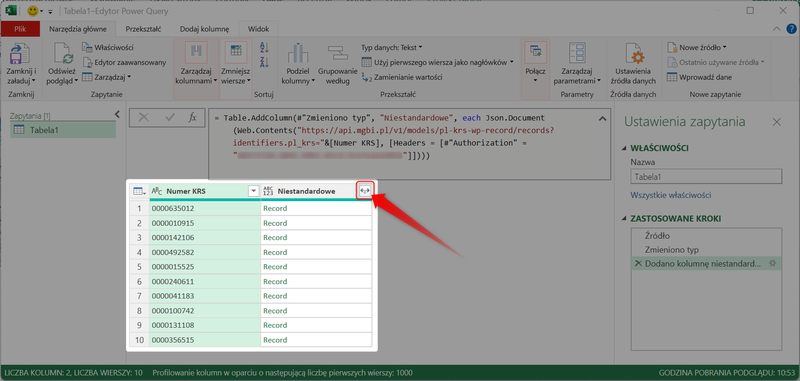 Screenshot 15 - How to retrieve data from the MGBI API using Power Query in Microsoft Excel