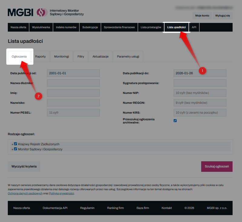 Screenshot 1 - How to search for listings
