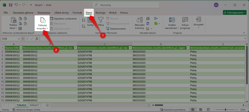 Screenshot 21 - How to retrieve data from the MGBI API using Power Query in Microsoft Excel