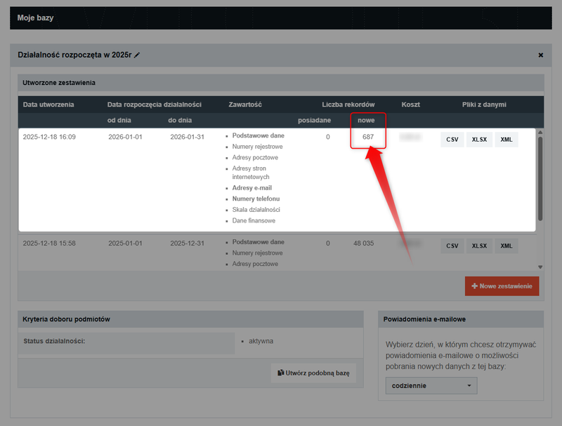 Screenshot 7 - How to download data for new companies