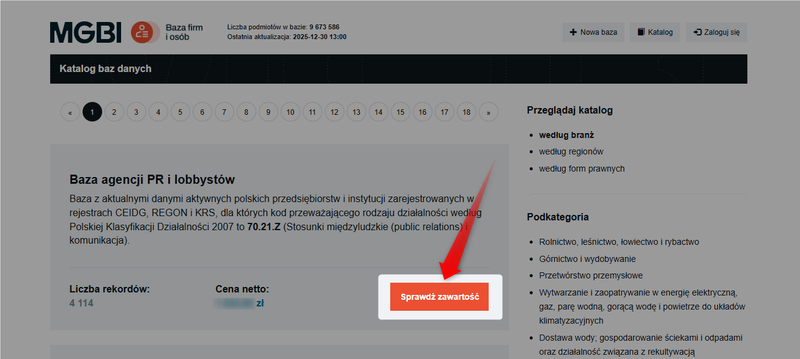 Screenshot 7 - How to order a database from the catalog